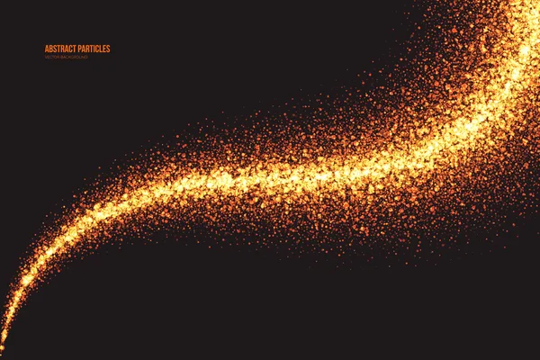 金色的光泽发光圆粒子矢量背景 — 图库矢量图片