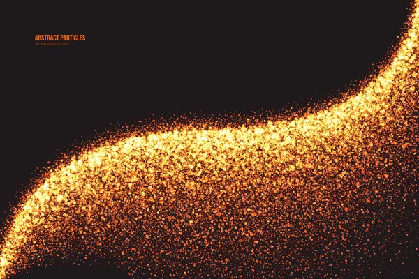 Golden Shimmer Glowing Round Particles Vector Background — Stock Vector