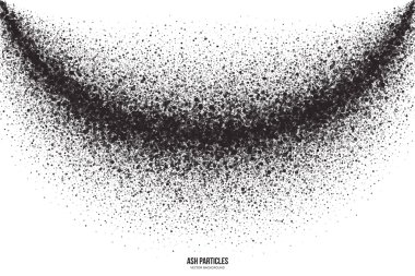 Beyaz arka plan üzerinde vektör koyu gri kül parçacıkları