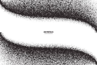Beyaz arka plan üzerinde vektör koyu gri kül parçacıkları