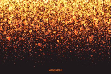 Üçgen parçacıklar vektör arka plan parlayan altın ışıltı