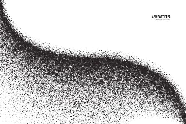 白の背景にベクトル暗い灰色の火山灰粒子 — ストックベクタ
