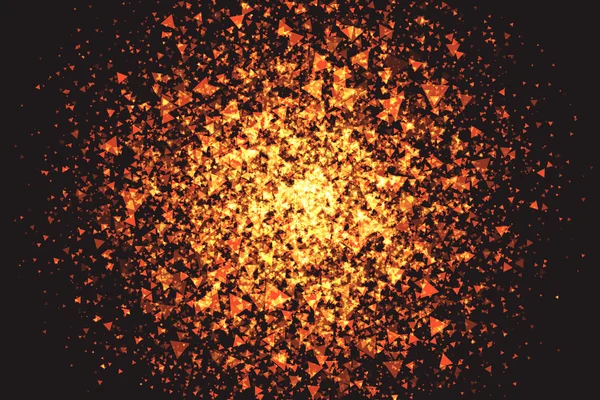 Golden schimmernde dreieckige Partikel Vektor Hintergrund — Stockvektor