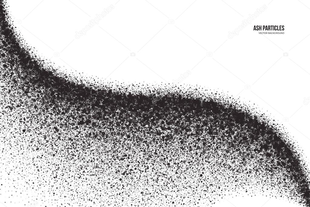 Vector Dark Gray Ash Particles on White Background