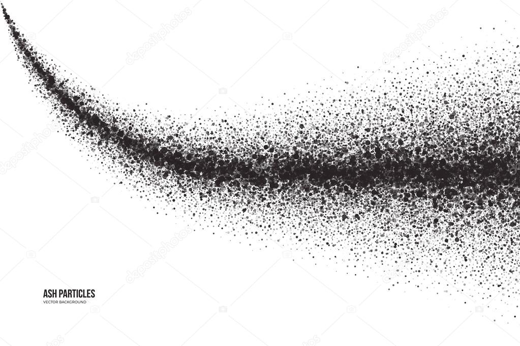 Vector Dark Gray Ash Particles on White Background