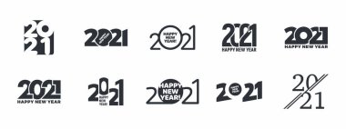 2021 Mutlu Yıllar Logo Vektörü Beyazın Değişimi