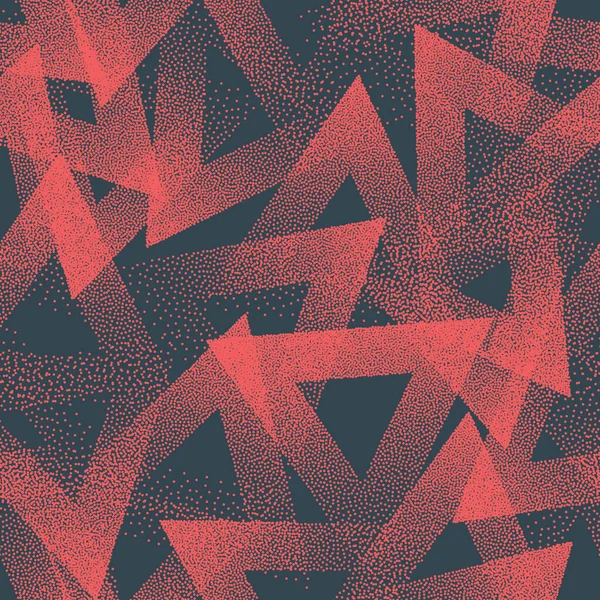 Triangles pointillés Texture vectorielle Tendance Modèle sans couture Rétro Résumé Arrière-plan — Image vectorielle