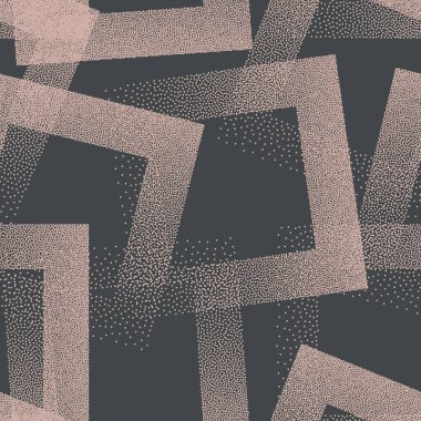 Trendy Seamless Pattern Stippled Squares Texture Vector Retro Colors Abstract Background