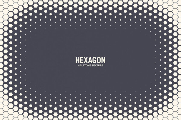Шестиугольная полутоновая текстурная векторная рамка Геометрическая технология