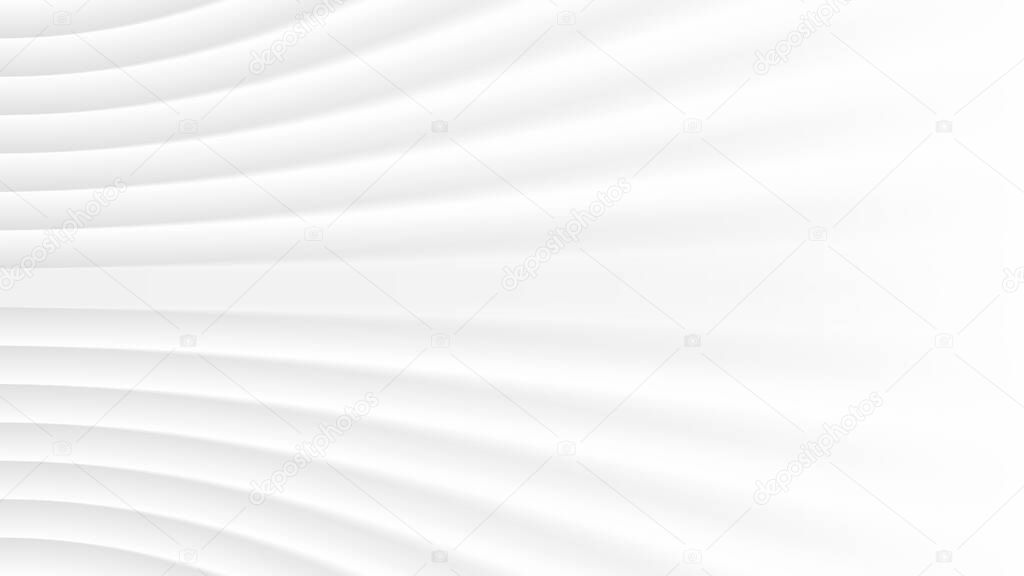 Minimalist White Abstract Background 3D Warped Perspective Lines