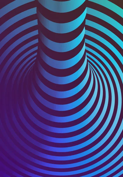 Optische Illusie Gekromde Strepen Blauwe Violette Verticale Achtergrond — Stockfoto
