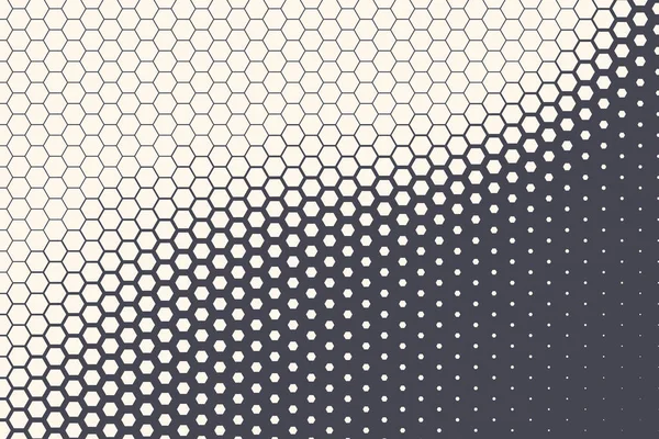 Halftone Hexagonal Pattern Texture Vector Abstract Geometric Technology Background — ストックベクタ