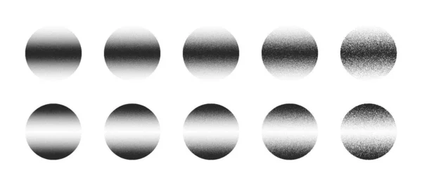 Dotwork ručně kreslené orazítkované kruhy vektor abstraktní tvary nastavit v různých variantách izolované na bílém pozadí — Stockový vektor