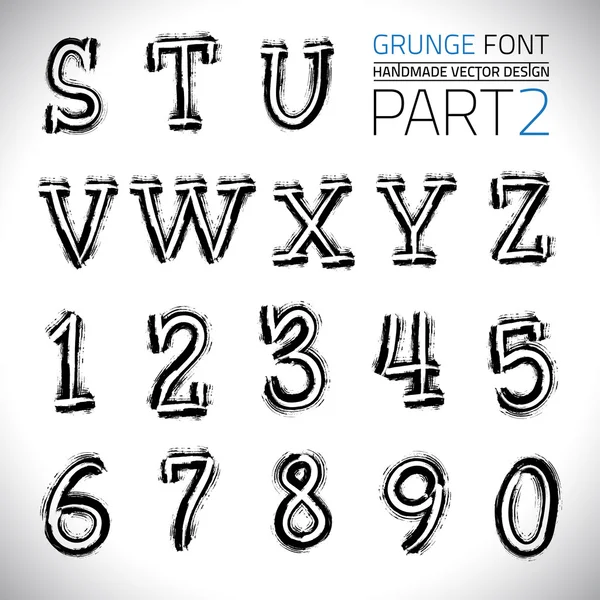 Grunge Hand Made Vector Font — Stock Vector