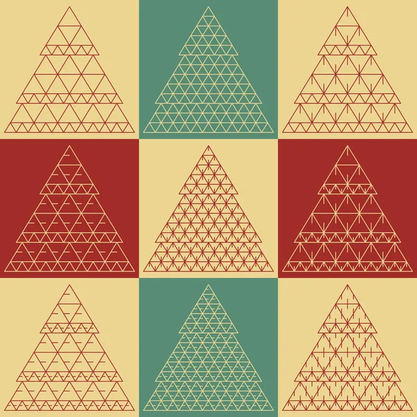 Stiliserade platt vector jul träd ikoner — Stock vektor