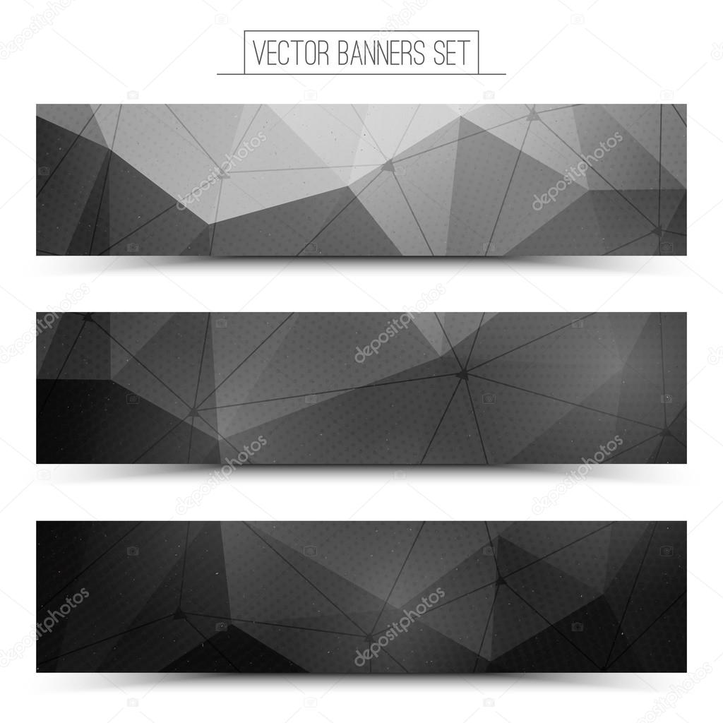 3d vector technology web banners