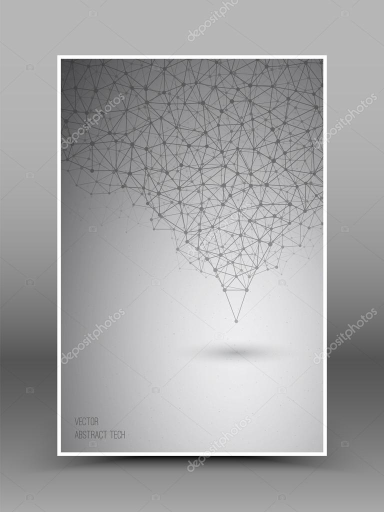 Abstract  gray technology vector background. Connection structure. Vector science background. Polygonal vector background. Vector abstract wallpaper