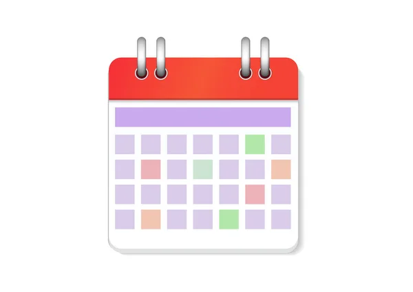 Icono Del Calendario Diseño Plano Ilustración Vectorial — Vector de stock