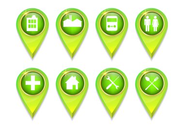 Kamu alanı veya harita üzerindeki konum için 3d yeşil pin GPS işaretleyici