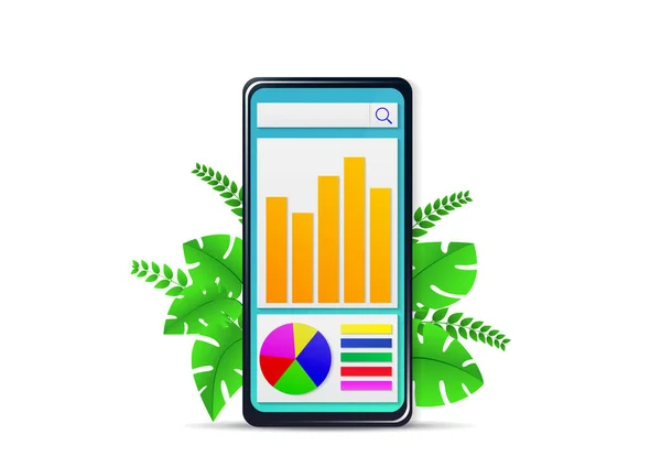 Koncepcja Analizy Biznesowej Ilustracja Ekranu Smartfona — Wektor stockowy