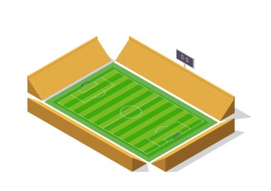 Futbol veya futbolun vektör izometrik stadyumu