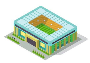 Futbol veya futbolun vektör izometrik stadyumu