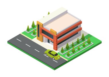 Minimalist mimarisi olan Isometric Güzel ev