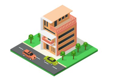 Minimalist mimarisi olan Isometric Güzel ev