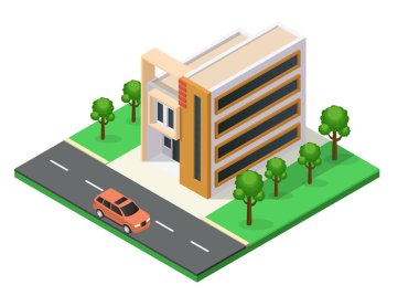 Minimalist mimarisi olan Isometric Güzel ev