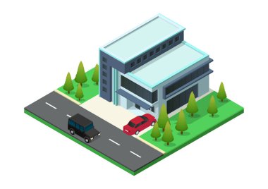 Minimalist mimarisi olan Isometric Güzel ev