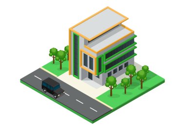Minimalist mimarisi olan Isometric Güzel ev