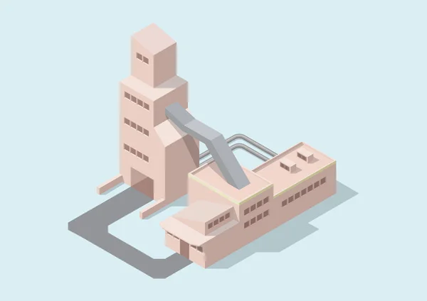 Edificio Industrial Isométrico Simple — Vector de stock