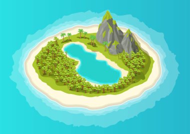 Güzel gölü olan Isome doğal tropikal adası