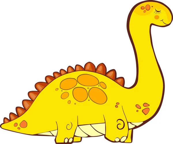 Webnetter Stegosaurus Dinosaurier Cartoon Stil Aufkleber Für Kinder Vektorillustration Auf — Stockvektor