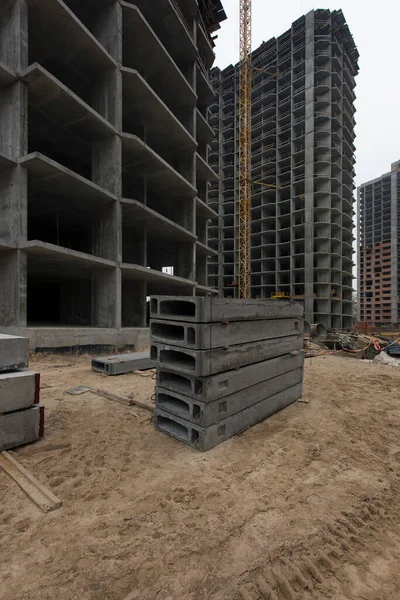 Estrutura Edifício Residencial Fase Construção Economia Energia Produção Apartamentos Habitação — Fotografia de Stock