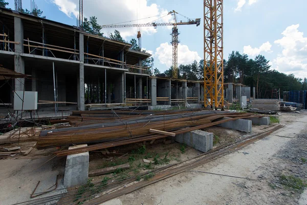 Rebar Warehouse Construction Site Production Apartments Social Housing — Stock Photo, Image