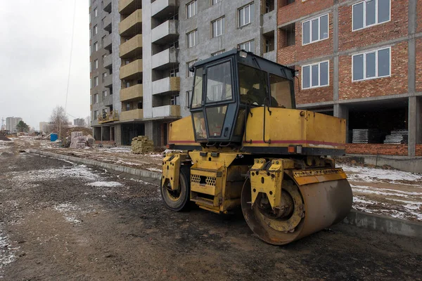 Útépítés Udvari Terület Építési Terület Lakások Szociális Lakások Gyártása — Stock Fotó