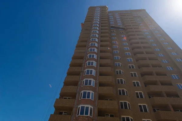 Externe Isolatie Voor Wanden Van Het Huis Bouwplaats Productie Van Stockfoto