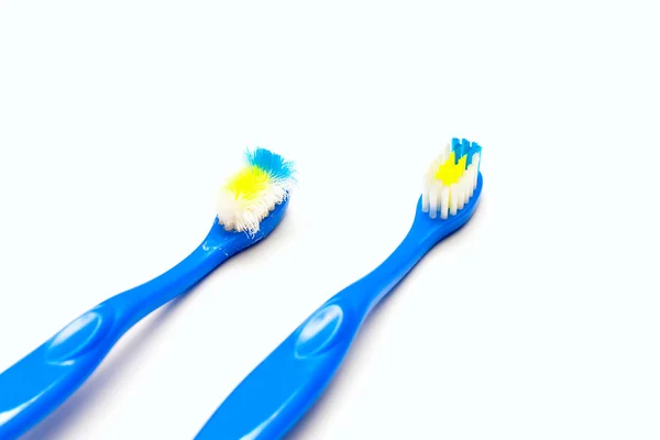 Toothbrush new and used — Stock Photo, Image