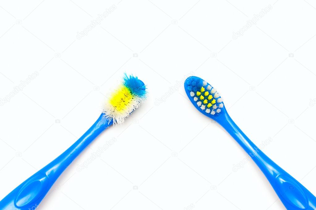 toothbrush new and used
