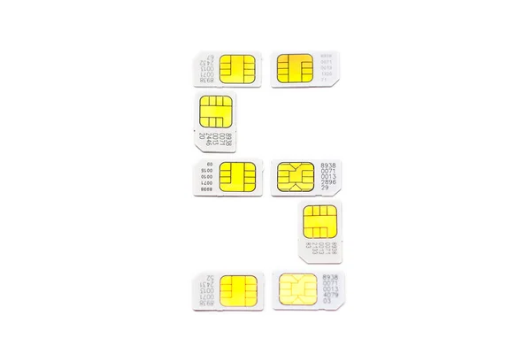 Simcard numbers isolated on white background — Stock Photo, Image