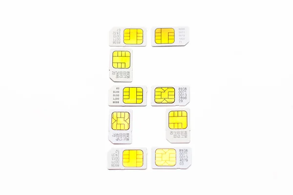 Simcard numbers isolated on white background — Stock Photo, Image