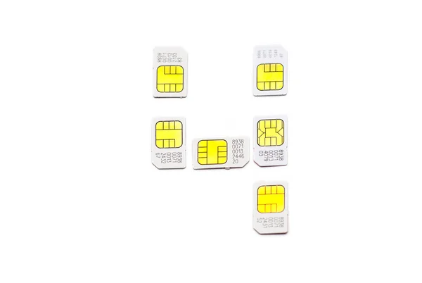 Simcard numbers isolated on white background — Stock Photo, Image