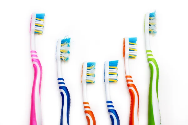 Escova de dentes nova e usada — Fotografia de Stock