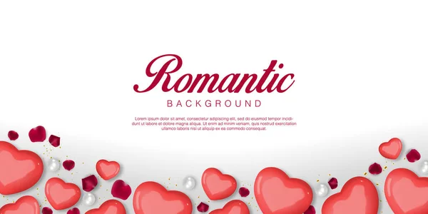 Gerçekçi sevgililer günü. Romantik Premium Vektör arkaplanı 