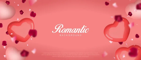 Gerçekçi sevgililer günü. Romantik Premium Vektör arkaplanı 