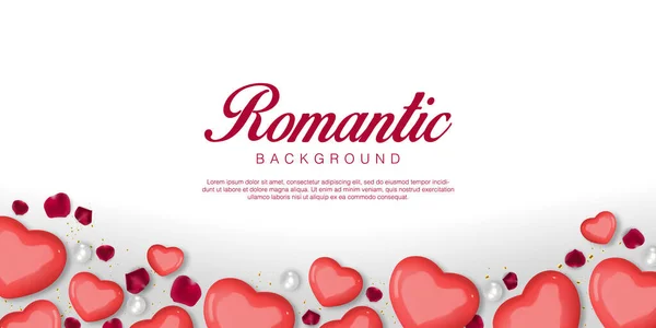 Realistic Valentines Day Romantic Premium Vector Background — Stock Vector