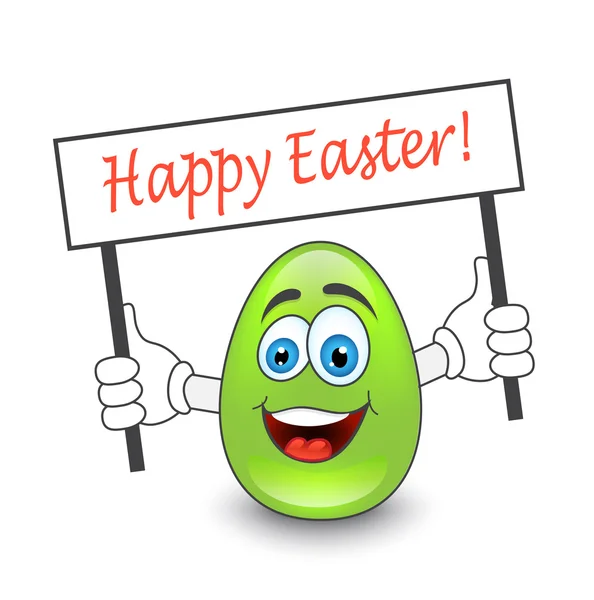 Emoticon ovo e feliz Páscoa — Vetor de Stock