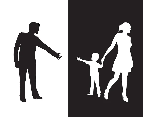 Divorce et séparation du père et du bébé — Image vectorielle