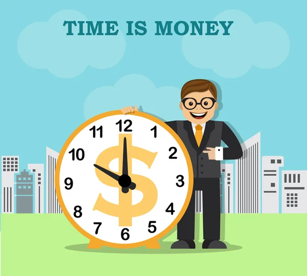 Time and work in the big city — Stock Vector